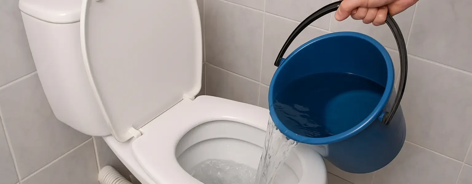 how to flush a toilet without power
