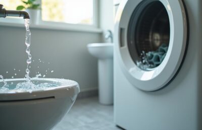 toilet gurgles when washer drains