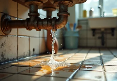 sink pipe leaking water