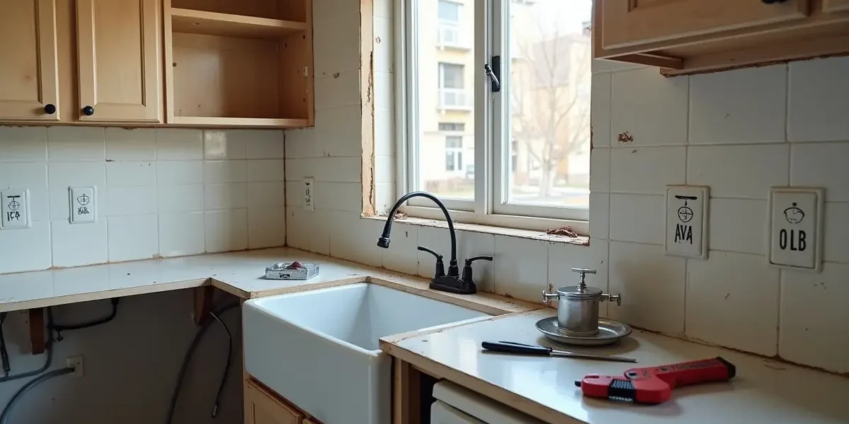 homeowner remodeling kitchen and repairing backflow system in salt lake city
