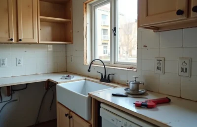 homeowner remodeling kitchen and repairing backflow system in salt lake city
