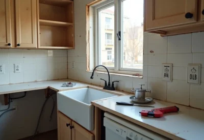 homeowner remodeling kitchen and repairing backflow system in salt lake city