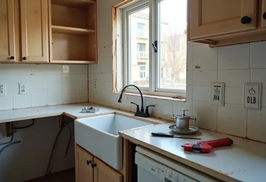 homeowner remodeling kitchen and repairing backflow system in salt lake city