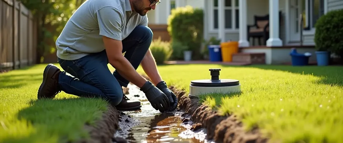 homeowner improving drainage to prevent costly property water damage