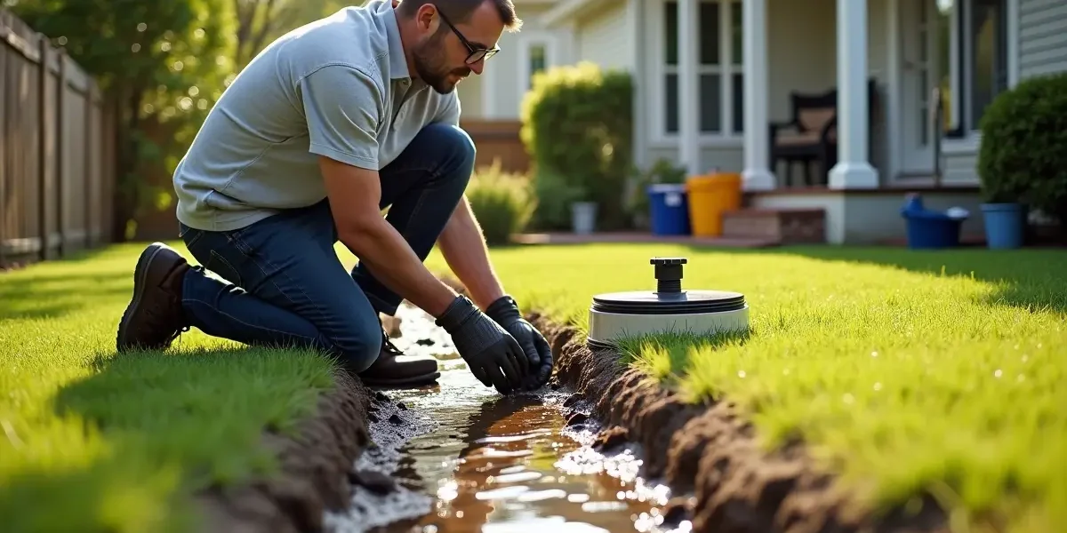 homeowner improving drainage to prevent costly property water damage