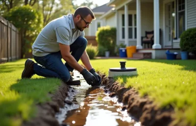 homeowner improving drainage to prevent costly property water damage